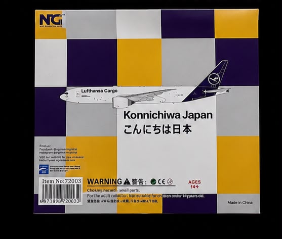 Lufthansa Cargo Boeing B777-200F "Konnichiwa Japan" 1/400 Scale Diecast Aircraft Model NGModels