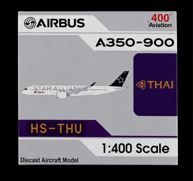 Thai Airways Airbus A350-900 (Star Alliance Livery) HS-THU 1/400 Scale Diecast Aircraft Model Aviation400
