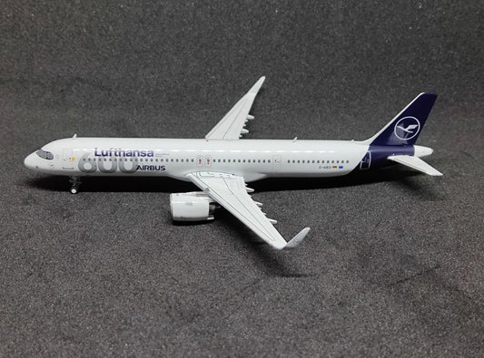 Lufthansa Airbus A321neo (600th Airbus Aircraft Sticker Livery) D-AIEQ 1/400 Diecast Scale Model GeminiJets