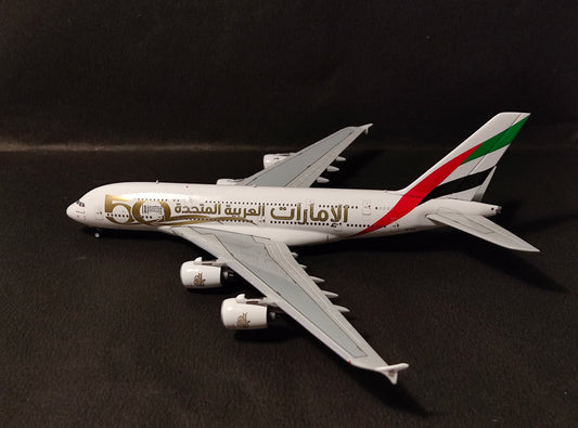 Emirates Airbus A380-800 A6-EVG (UAE 50th Livery) 1/400 Diecast Scale Model GeminiJets
