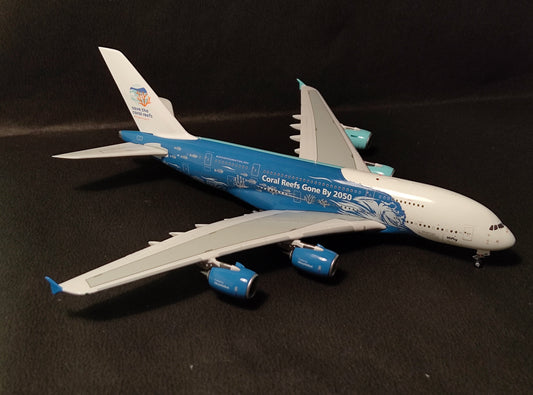 Hi Fly Malta Airbus A380-800 9H-MIP (Save Coral Reefs Livery) 1/400 Diecast Scale Model Aviation400