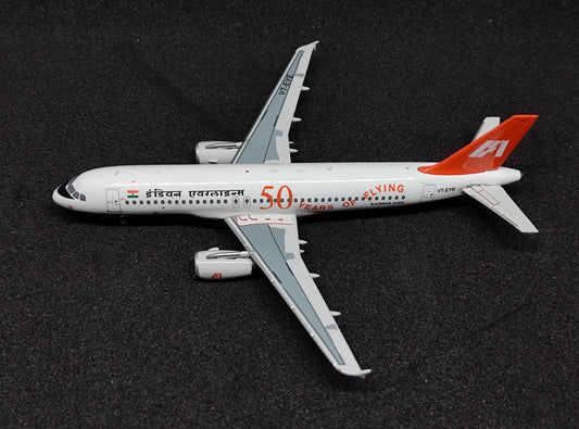 Indian Airlines Airbus A320-231 (50 years of flying livery) VT-EYE 1/400 diecast Aircraft Scale Model PandaModel