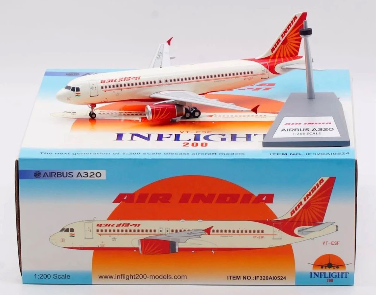 [PRE-ORDER] Air India Airbus A320 VT-ESF 1/200 Diecast Scale Model Inflight
