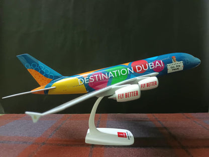 Emirates Airbus A380-800 A6-EEU Destination Dubai Livery 1/200 Scale Snap Fit Airplane Model