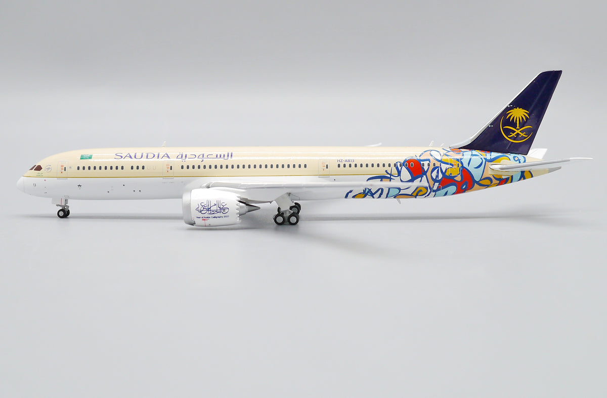 Saudia Boeing B787-9 HZ-AR13 Arab Calligraphy Year Livery 1/400 Diecast Scale Model JCWings
