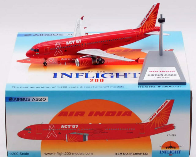 [PRE-ORDER] Air India Airbus A320 ACT 07 VT-EPK 1/200 Diecast Scale Model Inflight