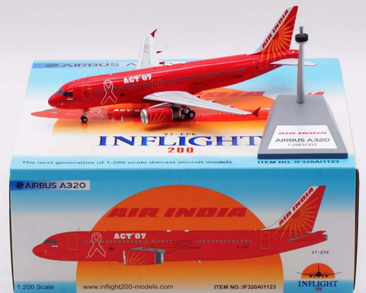 [PRE-ORDER] Air India Airbus A320 ACT 07 VT-EPK 1/200 Diecast Scale Model Inflight