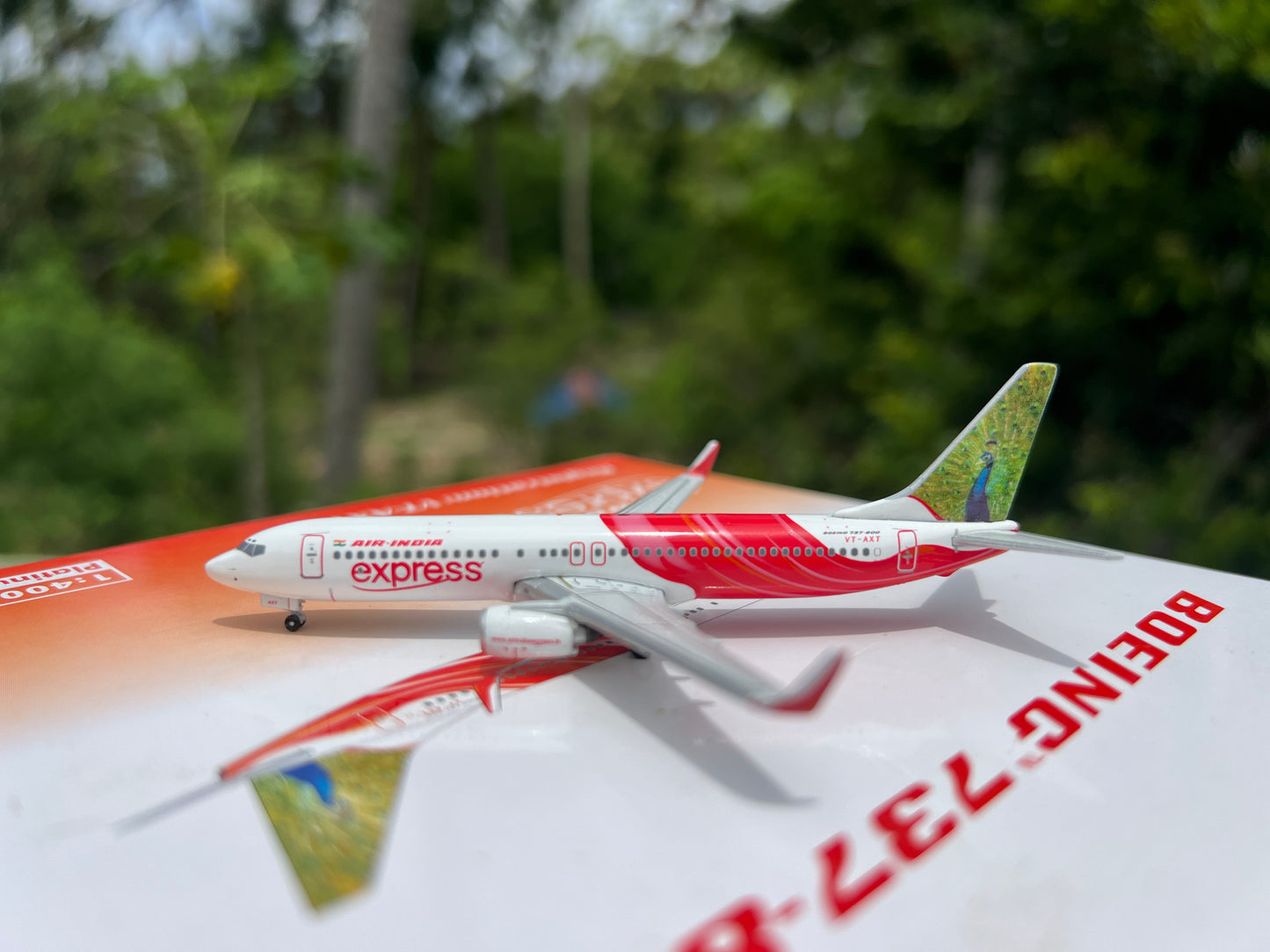 Air India Express Boeing 737-800 VT-AXT (Stork & Peacock) 1/400 Scale Diecast Model Brand Phoenix