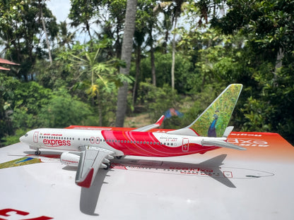 Air India Express Boeing 737-800 VT-AXT (Stork & Peacock) 1/400 Scale Diecast Model Brand Phoenix