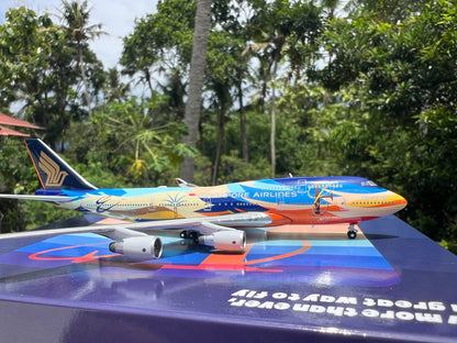 Singapore Airlines Boeing 747-400 9V-SPK Tropical Livery) 1/400 Scale Diecast Model | Apollo Models