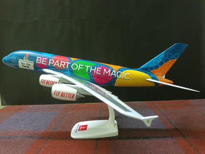 Emirates Airbus A380-800 A6-EEU Destination Dubai Livery 1/200 Scale Snap Fit Airplane Model