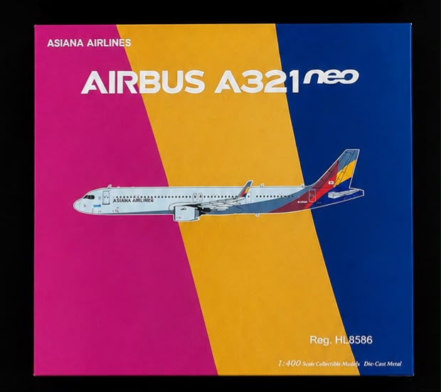 Asiana Airlines Airbus A321neo HL8586 1-400 Scale Diecast Aircraft Model by NG Models