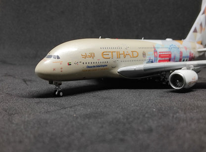 Etihad Airways Airbus A380-800 (Choose The United Kingdom Livery) A6-APE 1/400 Diecast Scale Model Aviation400 Detachable Landing Gear