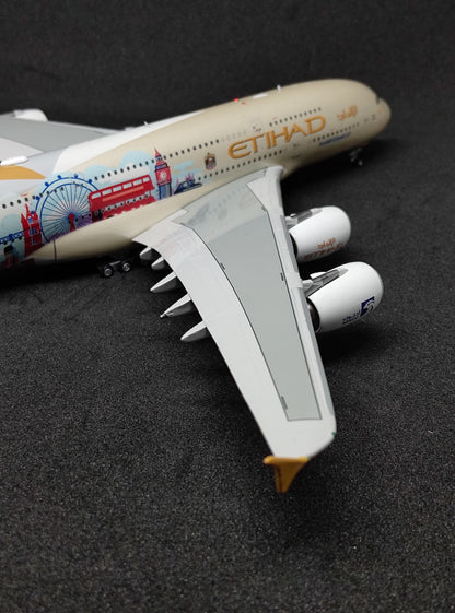 Etihad Airways Airbus A380-800 (Choose The United Kingdom Livery) A6-APE 1/400 Diecast Scale Model Aviation400 Detachable Landing Gear