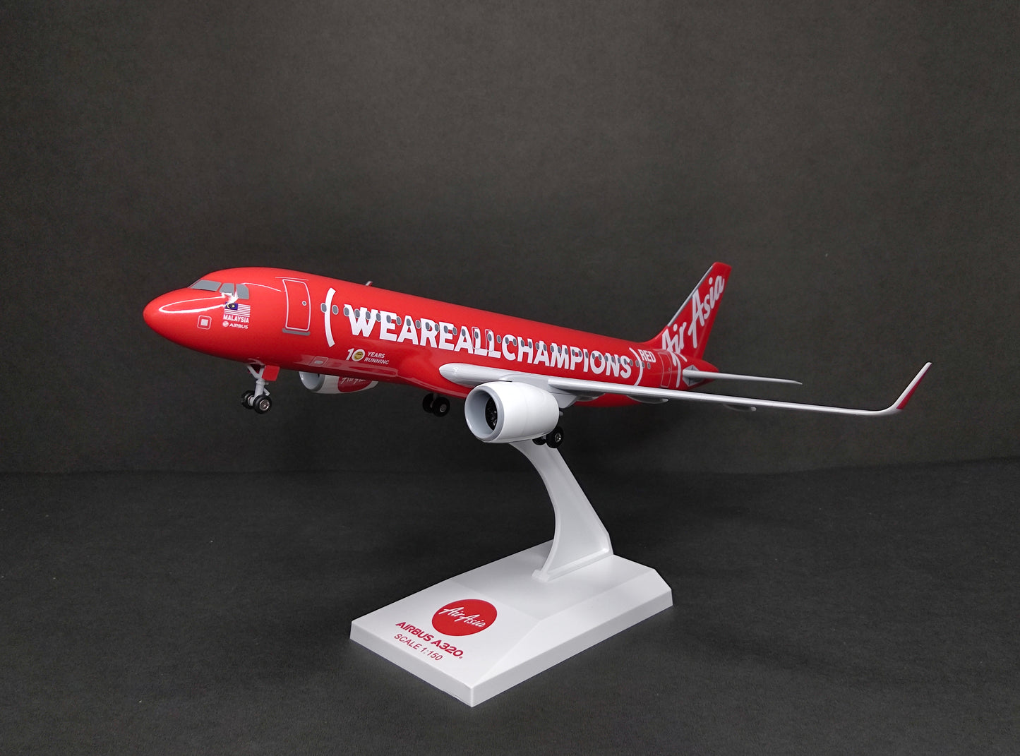 Air Asia Airbus A320 (We are all Champions Livery) 1/150 Scale Model Snap Fit