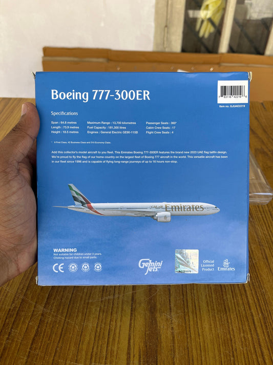 Emirates Boeing 777-300ER A6-ENV 1/400 Diecast Scale Model GeminiJets