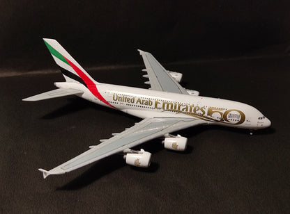 Emirates Airbus A380-800 A6-EVG (UAE 50th Livery) 1/400 Diecast Scale Model GeminiJets