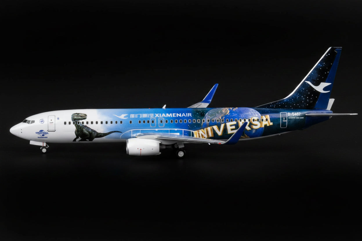 Xiamen Airlines Universal Beijing Resort Jurassic World Isla Nublar Boeing B737-800 B-5487 1/400 Diecast Scale Model NGModels